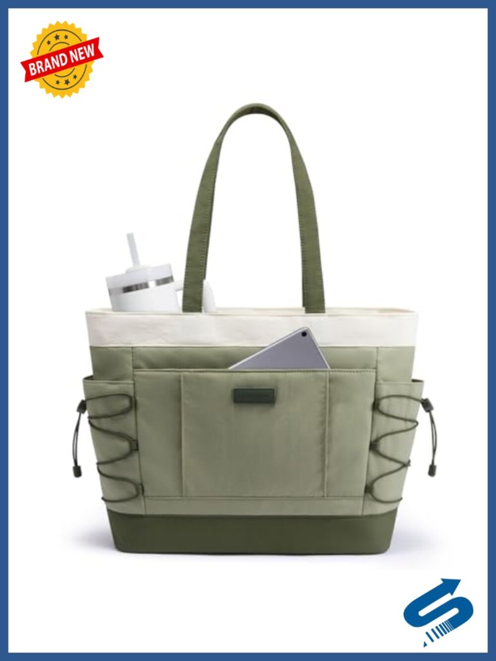 LOVEVOOK Puffer Tote Bag Large Cup Holder 15.6" Laptop Shoulder Handbag